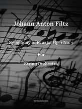 Filtz Symphony in F Op. 1 No. 5 Orchestra sheet music cover